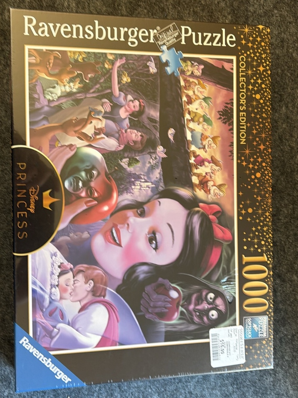 Ravensburger Princess Snow White Puzzle with Red Bow and Blue Background